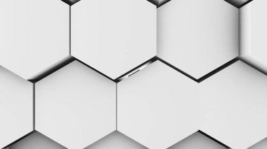 3D resim, arka plan, altıgenler yoğun birbirine bitişik hacimsel dalgalı hareket