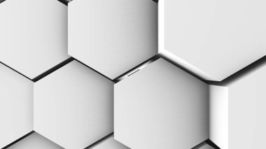 3D resim, arka plan, altıgenler yoğun birbirine bitişik hacimsel dalgalı hareket