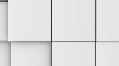 3D resim, arka plan, küpler yoğun birbirine bitişik hacimsel dalgalı hareket