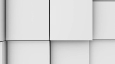 3D resim, arka plan, küpler yoğun birbirine bitişik hacimsel dalgalı hareket