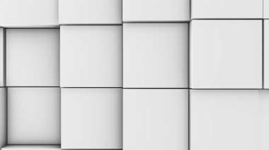 3D resim, arka plan, küpler yoğun birbirine bitişik hacimsel dalgalı hareket