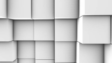 3D resim, arka plan, küpler yoğun birbirine bitişik hacimsel dalgalı hareket