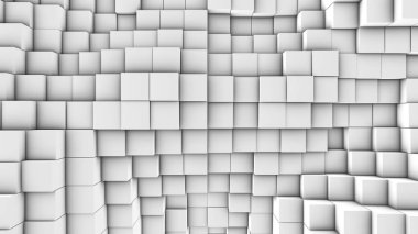 3D resim, arka plan, küpler yoğun birbirine bitişik hacimsel dalgalı hareket