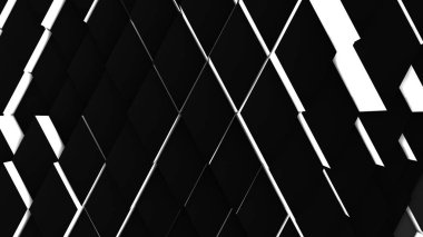 3D resim, arka plan, elmas yoğun birbirine bitişik hacimsel dalgalı hareket