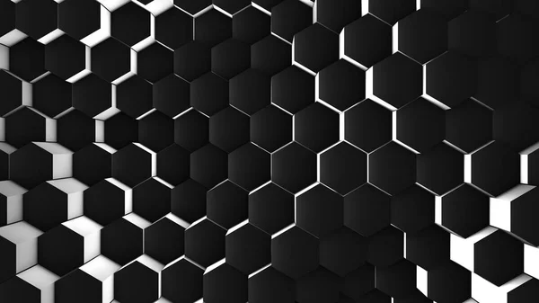 Ilustrație Fundal Abstract Mișcare Volumetrică Ondulatoare Hexagonilor Dens Adiacente Unul — Fotografie, imagine de stoc