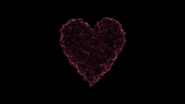 Хвиляста поверхня на формі серця — стокове відео