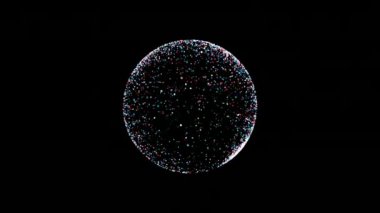 ağır çekim nokta 3d küresel konteyner dolu hususlar, 4 k bilgisayar animasyon oluşturulan.