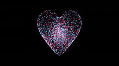 tatil video, parçacık rastgele kalp şekli doldurmak