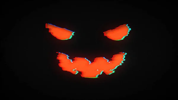 Illustration Holiday Halloween Silhouette Halloween Pumpkin Night Glitch Effect — Stock Photo, Image