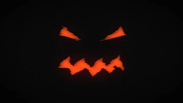 illustration for the holiday halloween, silhouette of halloween pumpkin at night with glitch effect