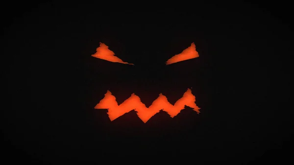 illustration for the holiday halloween, silhouette of halloween pumpkin at night with glitch effect