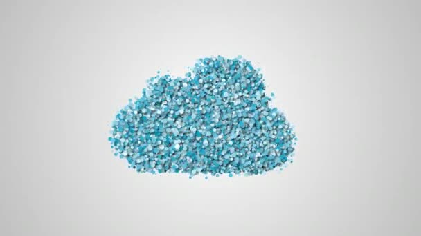 Animation Cloud Computing, symbole nuage de beaucoup de particulier — Video