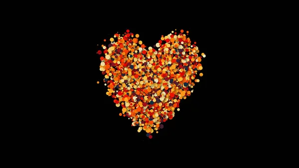 Valentinstag Grußkarte Herzform Aus Vielen Partikeln — Stockfoto