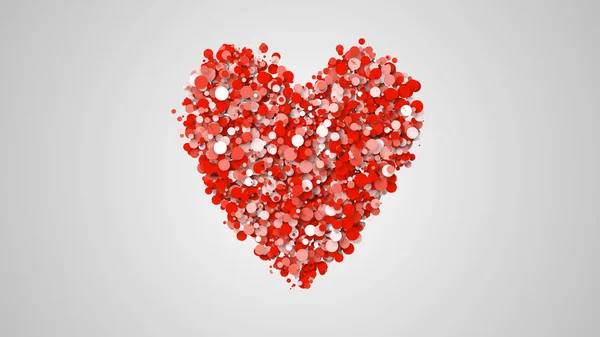 Tarjeta Felicitación Día San Valentín Ilustración Forma Corazón Muchas Partículas —  Fotos de Stock