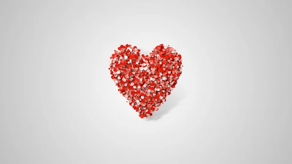 Cartão Ilustração Dia Dos Namorados Forma Coração Muitas Partículas — Fotografia de Stock