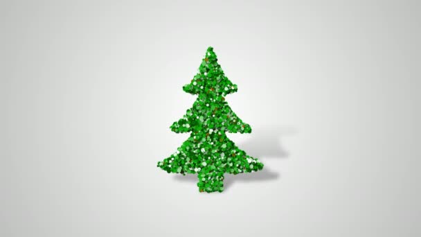 Merry Christmas Video Wenskaart Kerstboom Van Langzaam Bewegende Gegevens — Stockvideo