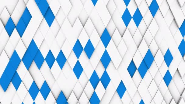 Patrón de rejilla poligonal mínimo blanco con algunos elementos de color — Vídeo de stock