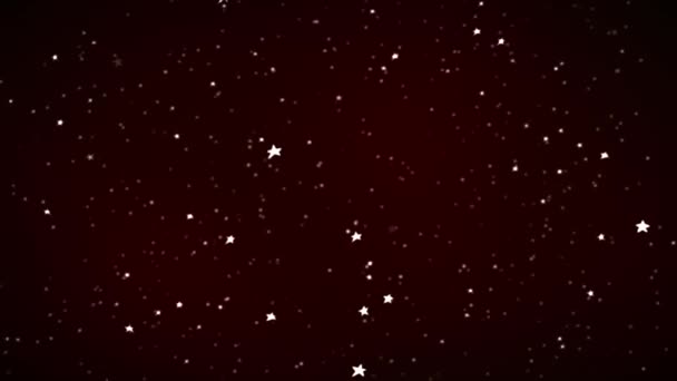 赤の背景につ星の評価を移動運動パターン — ストック動画
