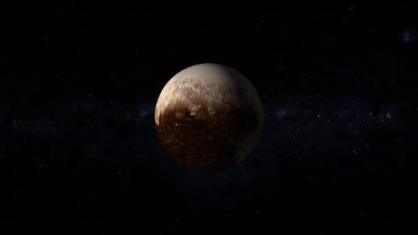 Pluto is een dwergplaneet in de Kuipergordel in ons zonnestelsel — Stockvideo