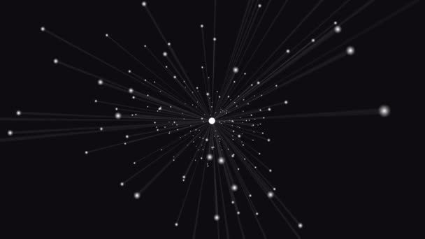 Abstrakte Animation konvergierender Strahlen zu einem einzigen Punkt — Stockvideo