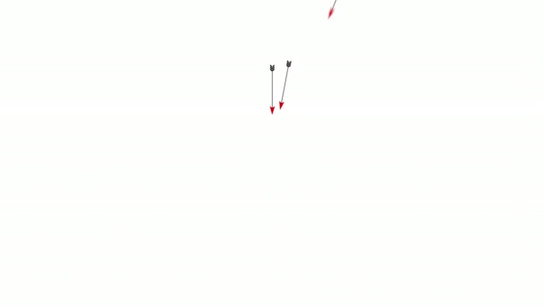 バレンタインデー ビデオ グリーティング カード 矢印のヒント心の図形を作成します — ストック動画