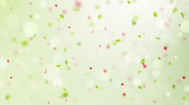 Bahar arka plan ile yeşil yaprakları bokeh petal ve kuşlar