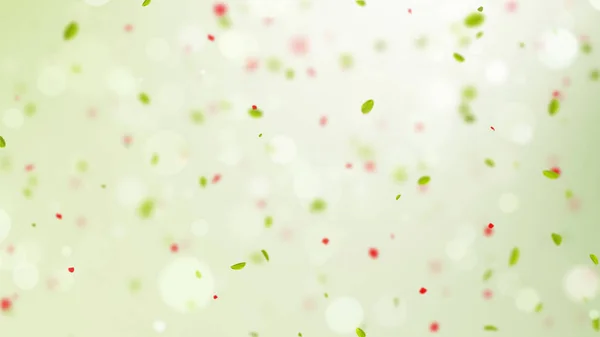 Spring Background Spring Background Illustration Green Leaves Bokeh Petals Birds — Stock Photo, Image