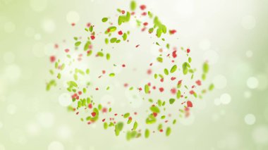 havada bahar arka plan illüstrasyon yaprakları bokeh ve yaprakları ile bahar