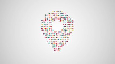 coğrafi konum noktası modern yaşamın sembollerin kümelerinden