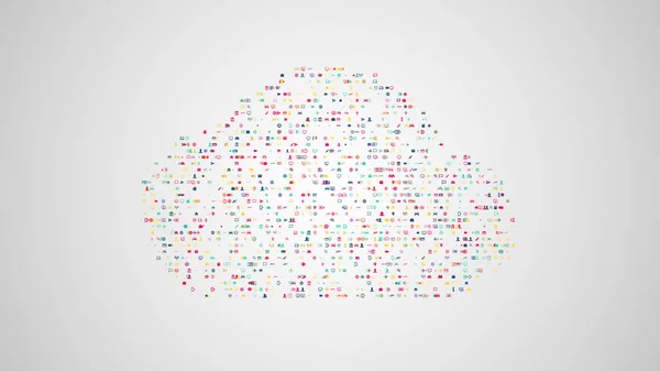 Illustration des Cloud Computing Konzepts aus einer Reihe von Symbolen der Mod — Stockfoto