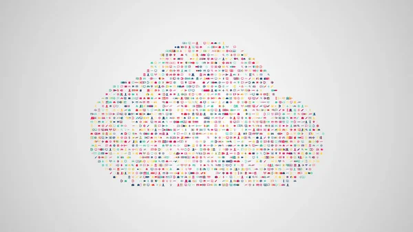 Cloud computing koncepce ilustrace od sady symbolů, mod — Stock fotografie