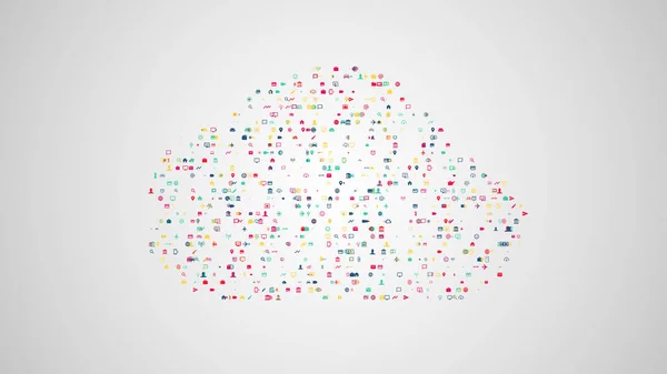 Illustration des Cloud Computing Konzepts aus einer Reihe von Symbolen der Mod — Stockfoto