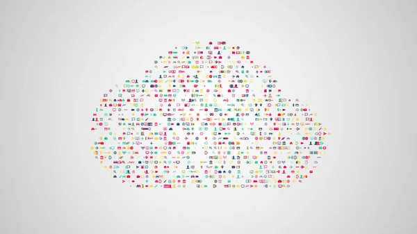Cloud computing concept illustration from sets of symbols of mod — Stock Photo, Image
