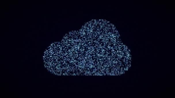 Cloud computing koncepce animace ze sady symbolů — Stock video