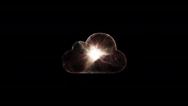 Explosion with particles in cloud object — Stock Video