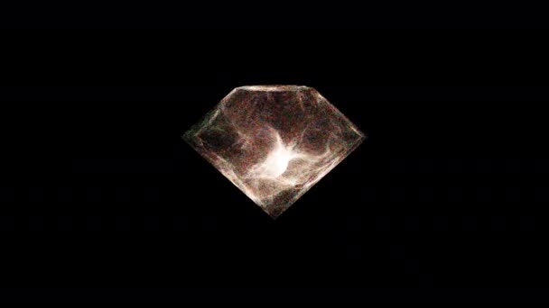 Explosion with particles in diamond — Stock Video