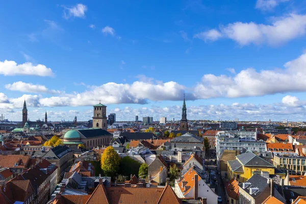 Beautiful view of the Copenhagen from top on round tower — Stock Photo, Image