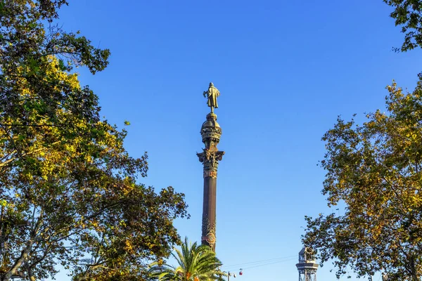 Christopher columbus emlékmű Barcelonában — Stock Fotó