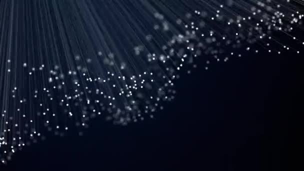 Abstrakter Hintergrund mit animierter Bewegung von Linien mit leuchtenden Enden — Stockvideo