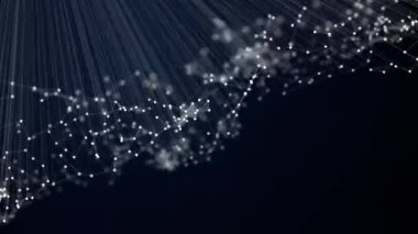 Parlayan uçları olan çizgilerin animasyon taşıması ile soyut arka plan