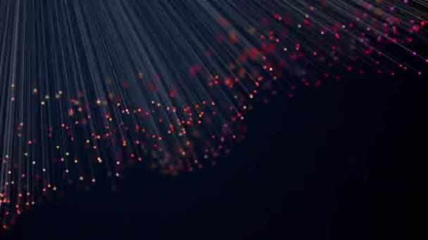 Абстрактный фон с анимацией перемещения линий с светящимися концами — стоковое видео