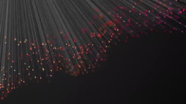 Fond abstrait avec animation lignes mobiles avec des extrémités lumineuses — Video