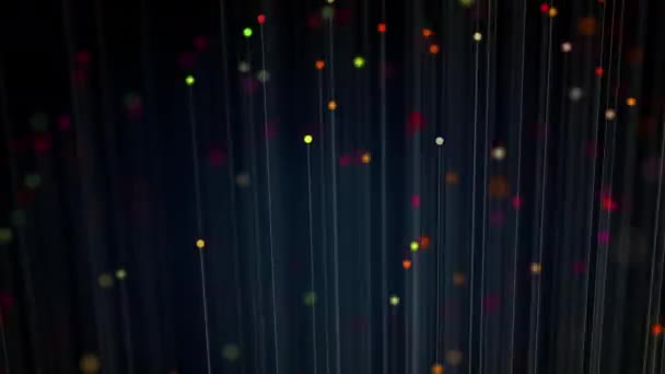 Fond abstrait avec animation lignes mobiles avec des extrémités lumineuses 