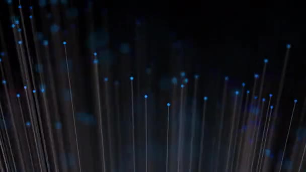 Абстрактний фон з рухомими лініями анімації з блискучими кінцями — стокове відео