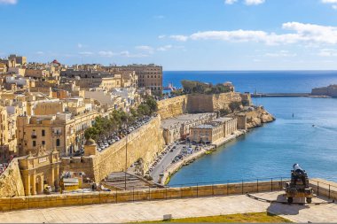 Barrakka bahçesinden Hava görünümü Valletta