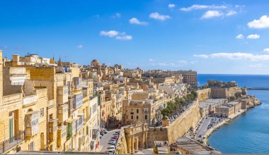 Barrakka bahçesinden Hava görünümü Valletta