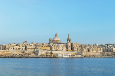 Valletta, Malta'nın doğal akşam silüeti manzarası