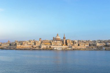 Valletta, Malta'nın doğal akşam silüeti manzarası