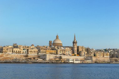 Valletta, Malta'nın doğal akşam silüeti manzarası