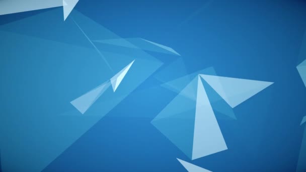 Elegant futuristic video animation with glowing triangles in slow motion — Stock Video